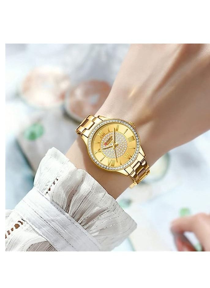 CURREN 9084 Original Brand Stainless Steel Band Wrist Watch For Women With Box ( Gold ) - pzsku/ZBE8CBA84DC2CEE247617Z/45/_/1689338219/0091f77a-1105-4129-b7ae-5bae22b83ca2