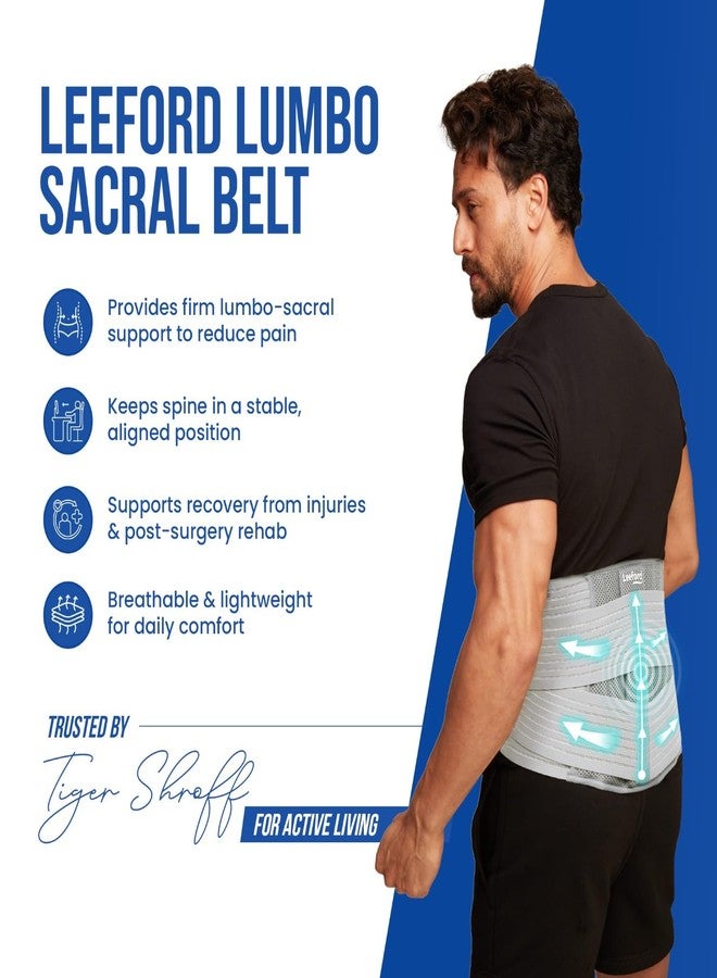Leeford Lumbo Sacral Support Belt for Back Pain | Relief Waist Belt, Lumbar Support for Men & Women, Comfortable & Adjustable (L) - Image 4
