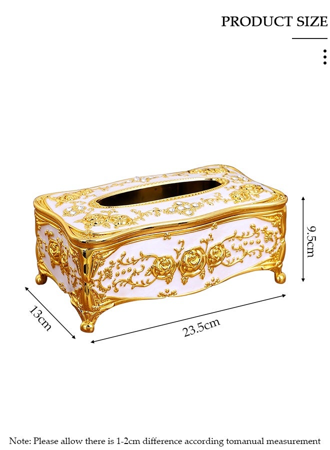 دونيسو غطاء صندوق مناديل الوجه حامل مناديل بلاستيك ذهبي للحمام والمكتب وغرفة النوم - Image 2