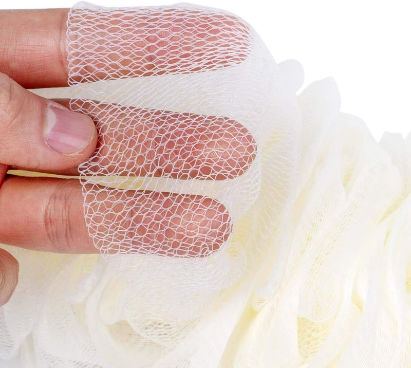 Arswin Back Scrubber for Shower, Loofah Long Handle Bath Body Brush, Soft Nylon Mesh Sponge On a Stick for Shower Men Women Kids Elderly, Exfoliating Scrub Cleaning Luffa for All Kinds of Skin(White) - Image 3