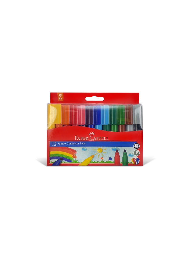 FABER-CASTELL - Faber-CastellJUMBO CONNECTOR FELT PEN 12 COLOR - Image 1