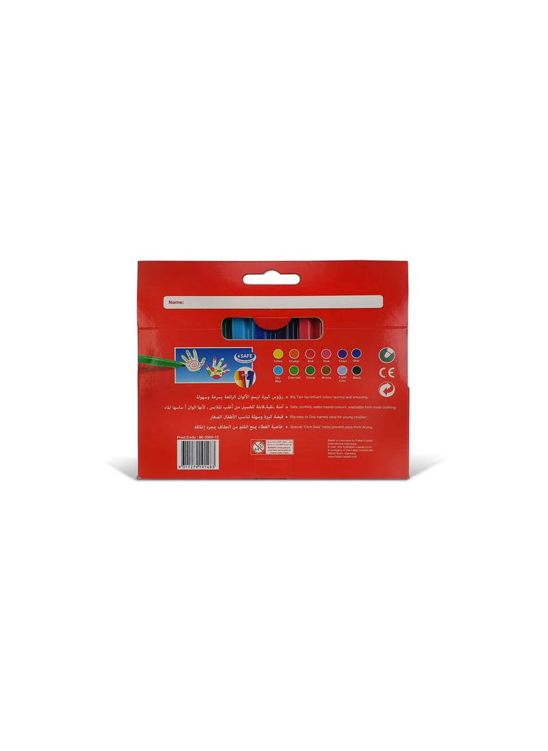 FABER-CASTELL - Faber-CastellJUMBO CONNECTOR FELT PEN 12 COLOR - Image 1