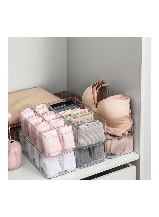 NIBEMINENT Compartments Socks Underwear Household Stackable Storage Box Clear - Image 4