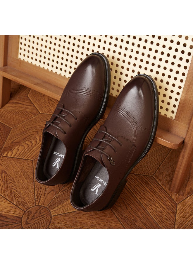 YEARCON Genuine Leather】autumn Lightweight Breathable Wedding Shoes, Formal Genuine Leather Derby Shoes For Men, Business Casual Leather Dress Shoes For Men - Image 4