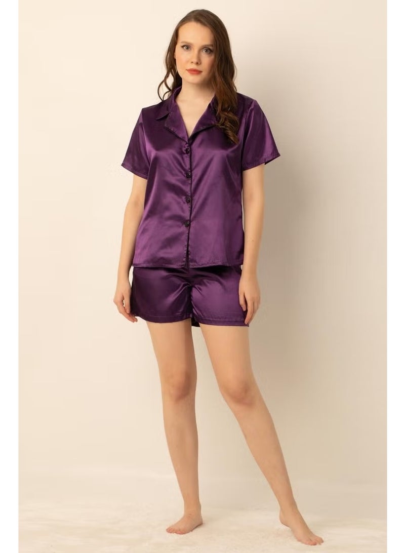 Miorre Women's Satin Pajama Set with Shorts - Image 5