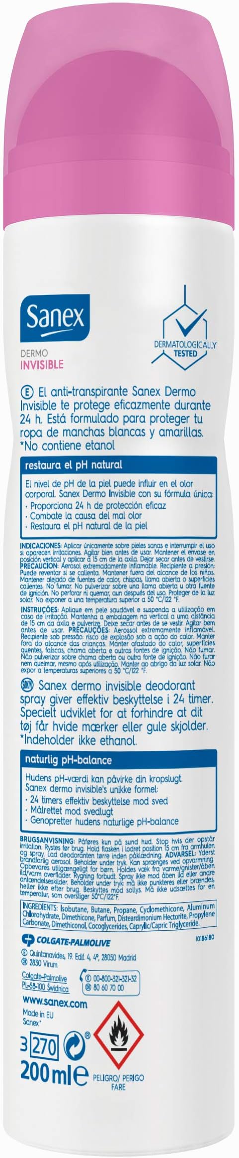 Sanex Dermo Invisible Deodorant Spray Box