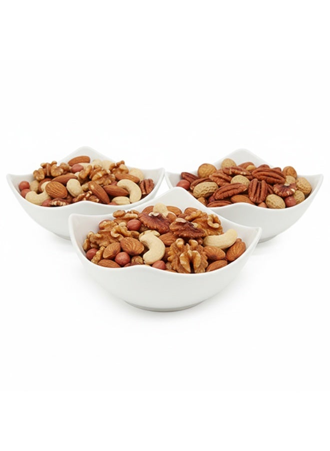 Shallow ISA 3PCS Porcelain Bowl Set – 12cm White Snack & Serving Bowls for Daily Use, Elegant, Ramadan, Eid, Diwali & Festive Hosting - Image 1