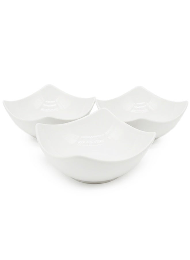 Shallow ISA 3PCS Porcelain Bowl Set – 12cm White Snack & Serving Bowls for Daily Use, Elegant, Ramadan, Eid, Diwali & Festive Hosting - Image 3