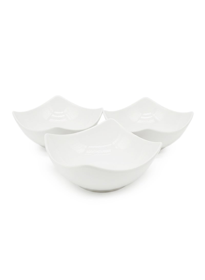 Shallow ISA 3PCS Porcelain Bowl Set – 12cm White Snack & Serving Bowls for Daily Use, Elegant, Ramadan, Eid, Diwali & Festive Hosting - Image 1