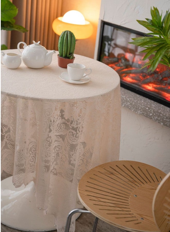 دبليو أيه أو كي أن مفرش طاولة مربع من الدانتيل (140 × 140 سم)، غطاء طاولة مطبخ متين من البوليستر، حماية طاولة القهوة قابلة للغسل ومقاومة للغبار، ديكور سطح المكتب المنزلي، مفرش طاولة بسيط وأنيق، مفارش طاولة من الكتان القطني الريفي، مفارش طاولة من الخيش لتزيين المنزل، طاولة القهوة، طاولة طعام المطبخ - Image 4
