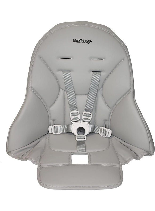 Peg Perego Siesta/Prima Pappa Zero 3 High Chair Replacement Upholstery with Seat Belt, Ice (Grey)