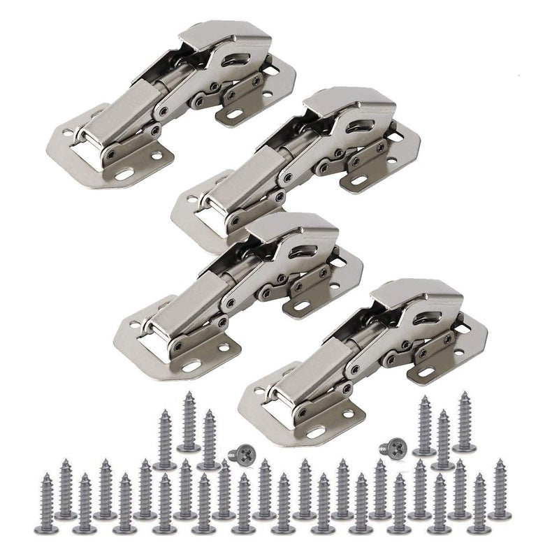 TamBee Soft Close Hinges 90 Degree Kitchen Cabinet Door Hinges No drilled Concealed Soft Close for Cabinet Cupboard with Mounting Screws 4 Pack