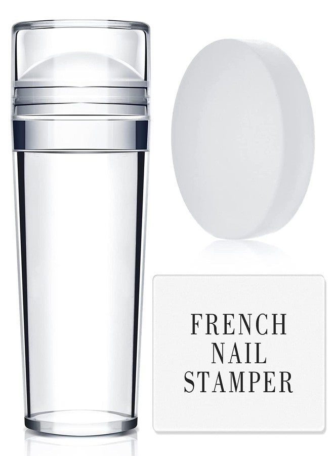 Esbriet Nail Art Stamp Silicone Soft Stamper Scraper Polish Image Paint Jelly Tool Kit with Acrylic for French Stamping Polish Manicure Transparent 1 pcs - Image 2