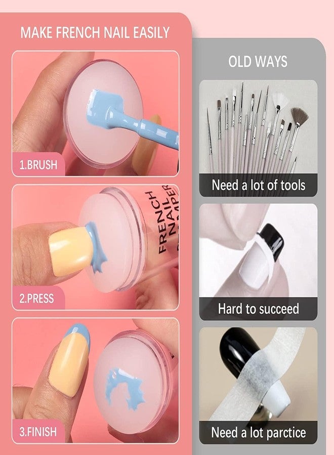 Esbriet Nail Art Stamp Silicone Soft Stamper Scraper Polish Image Paint Jelly Tool Kit with Acrylic for French Stamping Polish Manicure Transparent 1 pcs - Image 5