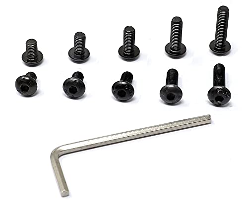 iexcell 100 Pcs M5 x 8/10/12/16/20 Alloy Steel 10.9 Grade Hex Socket Button Head Cap Screws Bolts Assortment Kit, Black Oxide Finish - Image 3