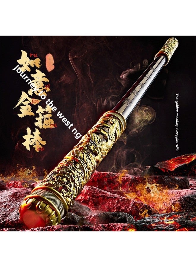 Sun Wukong Ruyi Golden Hoop Children's Toy Blowing Induction Voice Recognition Third-gear Telescopic Shake Voice-Color:Ruyi Golden Cudgel-champagne Gold [english Color Box]  - Image 2