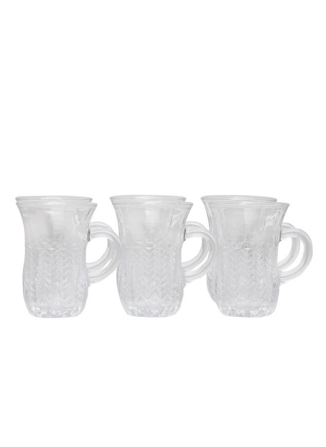 Alsaif Glass Tea Bialat Serving Set 6 Pieces Clear  - Image 2