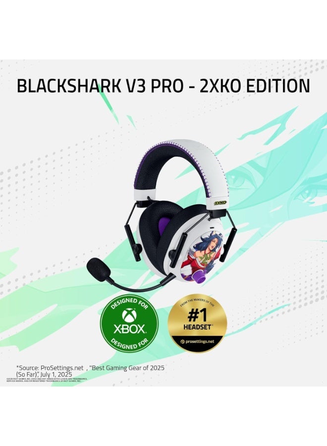 Razer BlackShark V3 Pro Wireless ANC Esports Headset for Xbox: Full Band Mic, 50mm Driver, 2.4 GHz, Bluetooth, USB, 3.5mm, Works with PC, Mac, PS5, Nintendo Switch, Long Battery Life - 2XKO Edition - Image 2