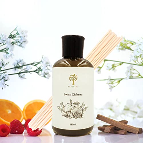 PRISTINE Swiss ChteauInspired by Hilton Hotel Reed Diffuser Refill with Free Reed Sticks  Fresh Rose Tangerine White Cedar Oil Diffuser Refills  Premium Hotel Lobby Reed Diffuser Oil Refill