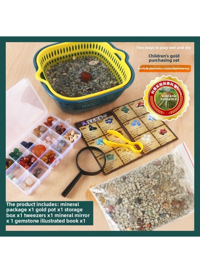 Children's Gold Sand Toys Taobao Ore Archaeological Mining Gem Digging Blind Box Treasure Hunting Hunter Mining Bag Boys And Girls-Color:Volcanic Wonderland  - Image 1