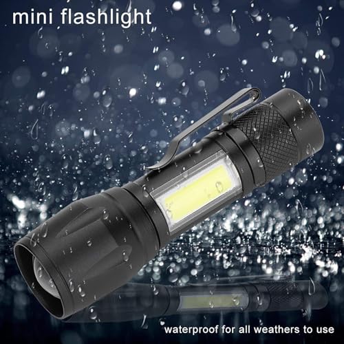 Care4 Care 4 USB Rechargeable led Pocket Flashlight with Clip. Torch (Black : Rechargeable) - Image 2