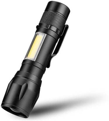 Care4 Care 4 USB Rechargeable led Pocket Flashlight with Clip. Torch (Black : Rechargeable) - Image 1
