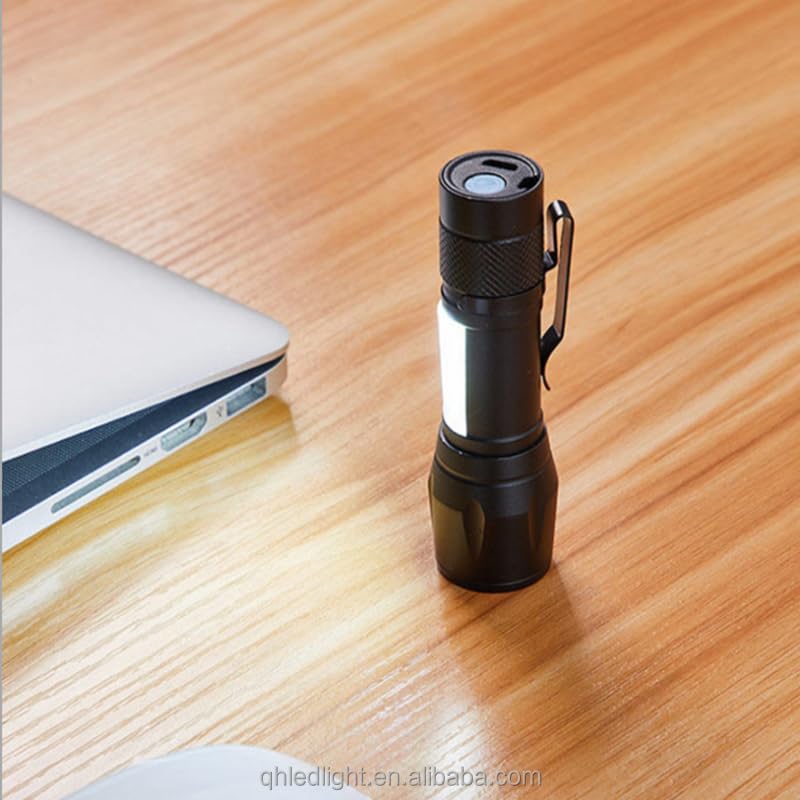 Care4 Care 4 USB Rechargeable led Pocket Flashlight with Clip. Torch (Black : Rechargeable) - Image 3