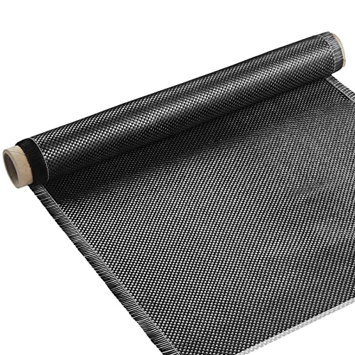 Treela 1 Pcs 4.17ft x 12" Carbon Fiber Cloth Roll, 2 x 2 Plain Weave-3k/220g Fabric for Structural Reinforcement on Concrete Walls, Basements, Boats - Image 1
