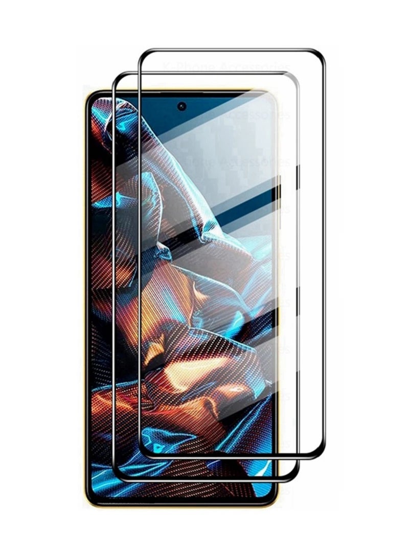 Super 2 Pieces Tempered Glass Screen Protector 5D Designed For Xiaomi Poco X5 Pro Full Glue Edge to Edge Full Screen Coverage And Bubble Free - Image 1
