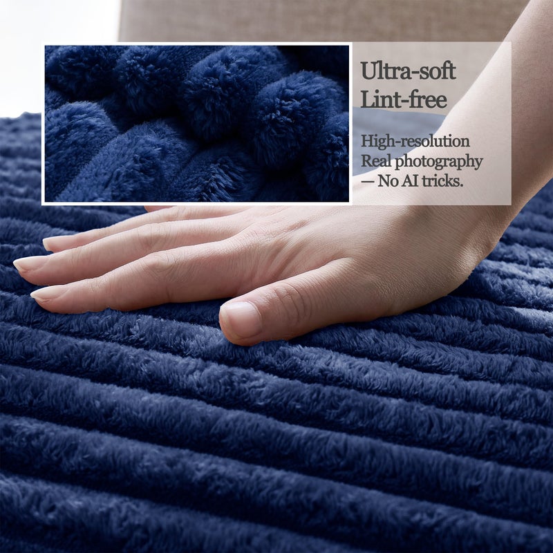 Meider Dual Non-Slip Couch Cover for Dogs Waterproof, Fuzzy Soft Pet Couch Covers for Sofa 3 Cushion, Pet Friendly Soft Dog Bed Covers Sofa Cover Washable (Navy Blue, 33" x 75" 1 Pack) - Image 5