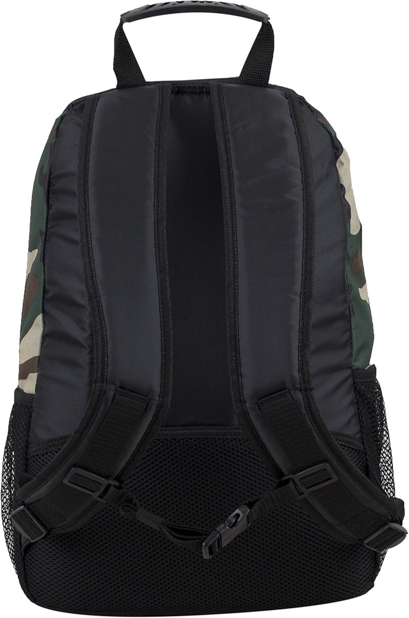 Eastsport Travel Skateboard Backpack Double Strap Laptop Bag Multi-Sport Design for Men and Women, Black Green Camo Red Trim - Image 3