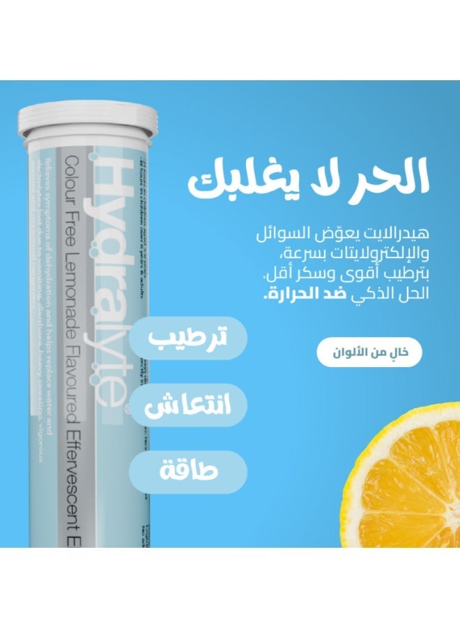 Hydralyte Effervescent Colour Free Lemonade 20 Eff Tablets - Image 2