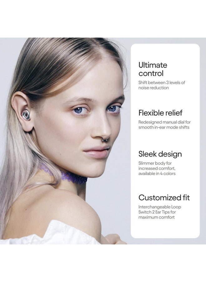 Loop Switch 2 Adjustable Ear Plugs – 3 Noise Relief Modes For Ultimate Control | Flexible Noise Reduction Earplugs For Focus, Travel, Socializing, Festivals & More | 20-26 dB (SNR) Noise Reduction - Image 4