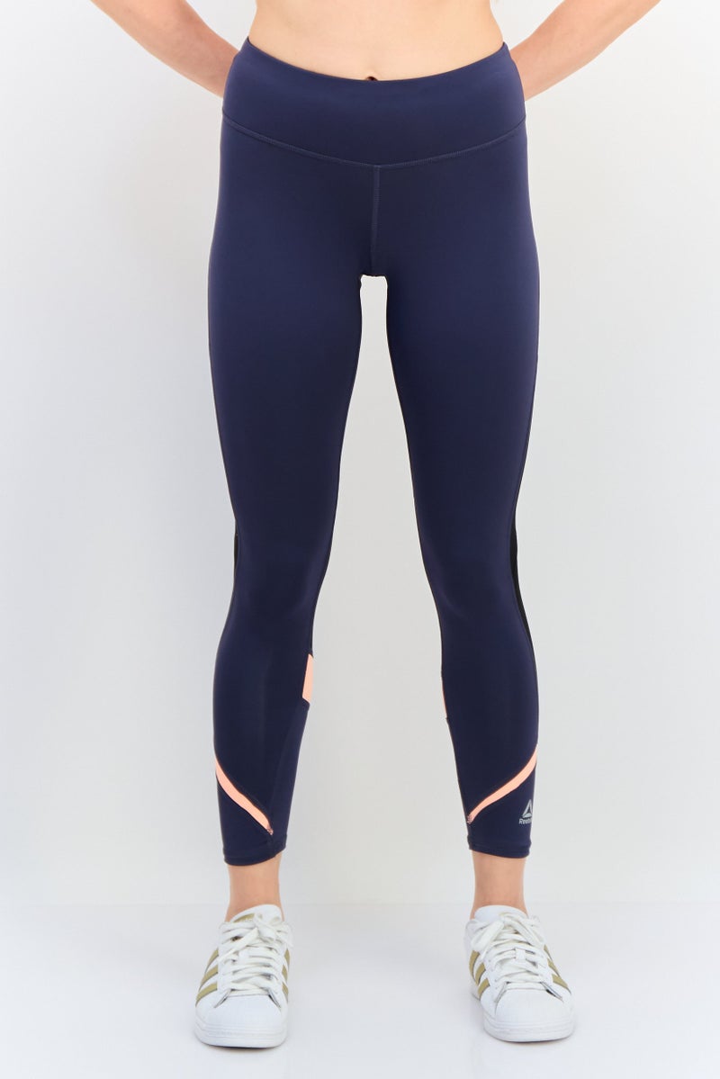 Reebok ملابس رياضية نسائية بتصميم لوجو العلامة التجارية 7/8 طماق تدريب، متعدد الألوان - Image 1