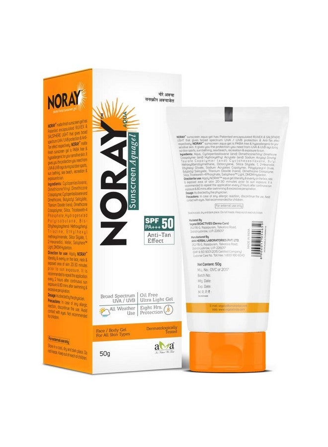 Vegetal Noray Aquagel Broad Spectrum Sunscreen Spf50 Pa+++ With Anti Tan Effect 50G Dry - Image 2