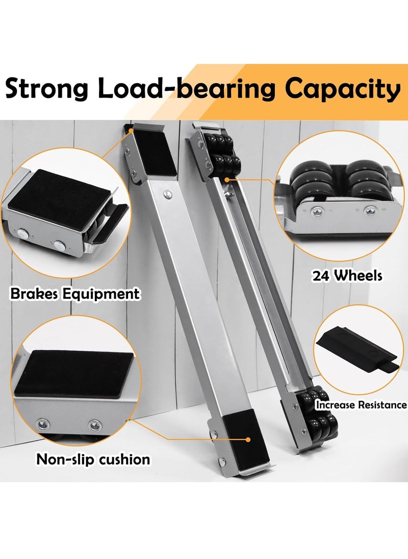 JAJEEK - "Furniture Appliance Rollers with 24 Rollers & Brake – Heavy Duty Mover Tool for Washing Machines, Dryers, Refrigerators – Supports Up to 660 lbs, Gray" - Image 1