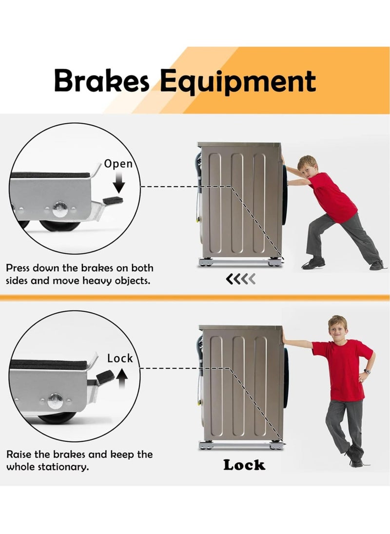 JAJEEK - "Furniture Appliance Rollers with 24 Rollers & Brake – Heavy Duty Mover Tool for Washing Machines, Dryers, Refrigerators – Supports Up to 660 lbs, Gray" - Image 1