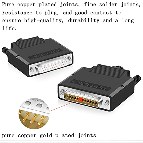 ANMBEST 5PCS DB25 Solderless Connector, RS232 D-SUB Serial to 25-pin Port 16mm Thinner Terminal Female Adapter Breakout Board with Case Long Bolts Nuts - Image 2