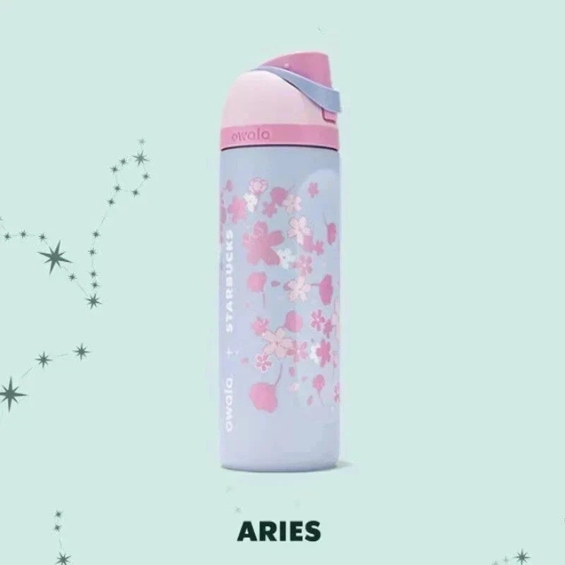 ستاربكس Starbucks X Owala 2026 Sakura Limited Insulated Water Bottle 24oz Straw Cup - Image 1