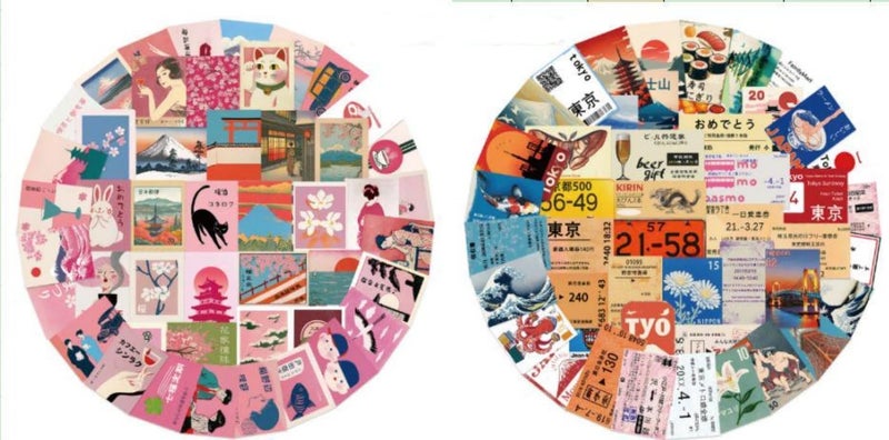 PLUSHCEWT Japanese Sticker Set - 100 Anime and Vintage Aesthetic Stickers for Journaling and Scrapbooking - Image 1