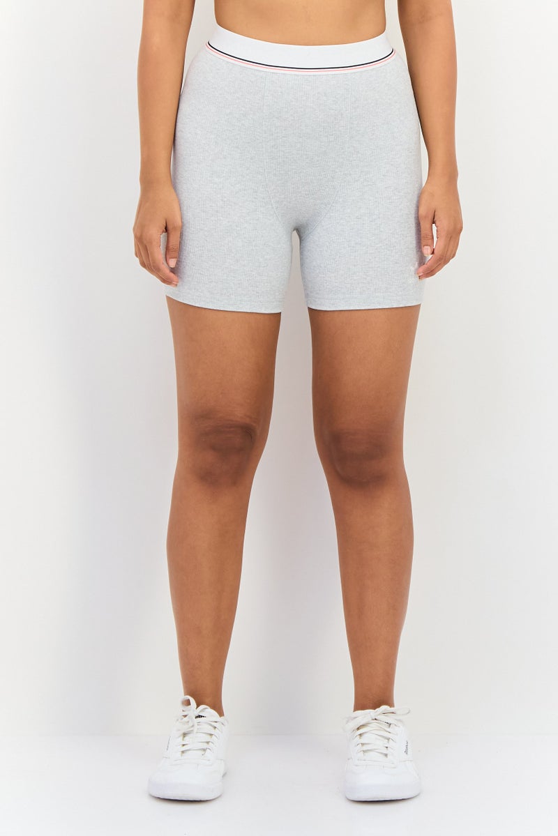 adidas Originals Women Sportswear Fit Training Shorts, Light Grey - Image 1