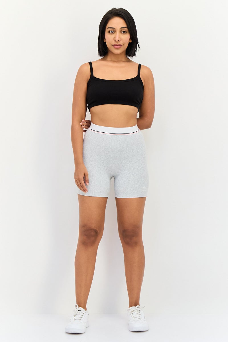 adidas Originals Women Sportswear Fit Training Shorts, Light Grey - Image 4