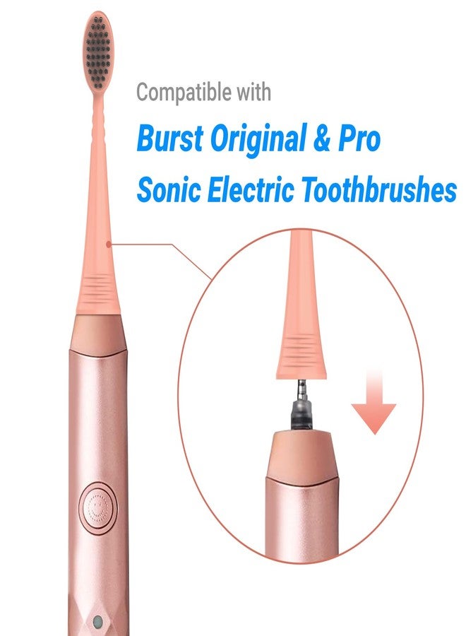 فريفيل رؤوس فرشاة بديلة لفرش الأسنان الكهربائية Burst Original و Pro Sonic، 5 قطع مع أغطية للسفر، لون ذهبي وردي للبالغين - Image 2