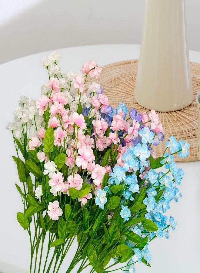 Featuman Blue Artificial Flowers with Stems, 2 Pcs Forget Me Not Bouquets Fake Flowers for Vase, 18.5 Inch Artificial Silk Flowers Outdoor Plant for Home Decoration, Wedding Bouquet, Memorial Day - Image 4