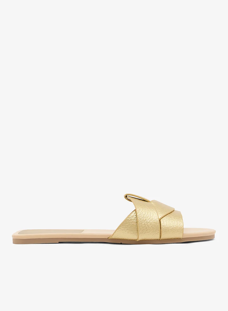 Gold Metallic Flat Sandals