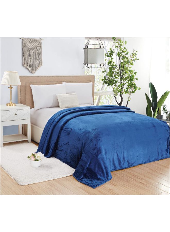 Moon 1 Piece Soft Carved Bed Blanket Single flannel Blue - Image 1