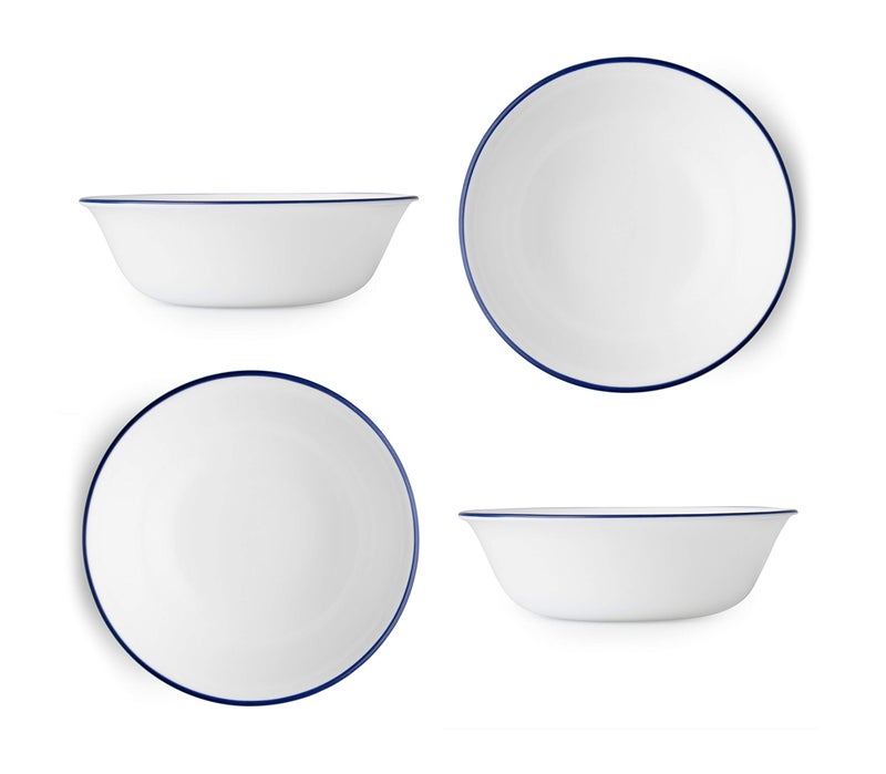 Corelle طقم 4 وعاء شوربة وحبوب كوريل ليفينغ وير أوقيان بلو 18 أونصة