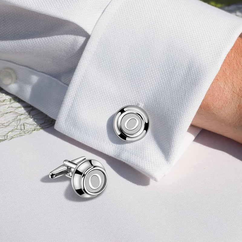 AMITER 26 Letters Tie Clip and Cufflinks for Men, Initial Tie Bar & Cuff Links Set Necktie Clip for Business, Wedding, Anniversary - Image 2