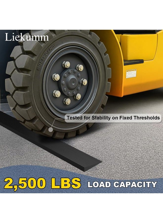 LIEKUMM 3/8" Rise Rubber Threshold Ramp for Doorways, 2500 lbs Heavy Duty Door Sill Ramp with Adhesive, Non-Slip Indoor Transition for Wheelchair, Walker & Robot Vacuum, Cuttable - Image 2