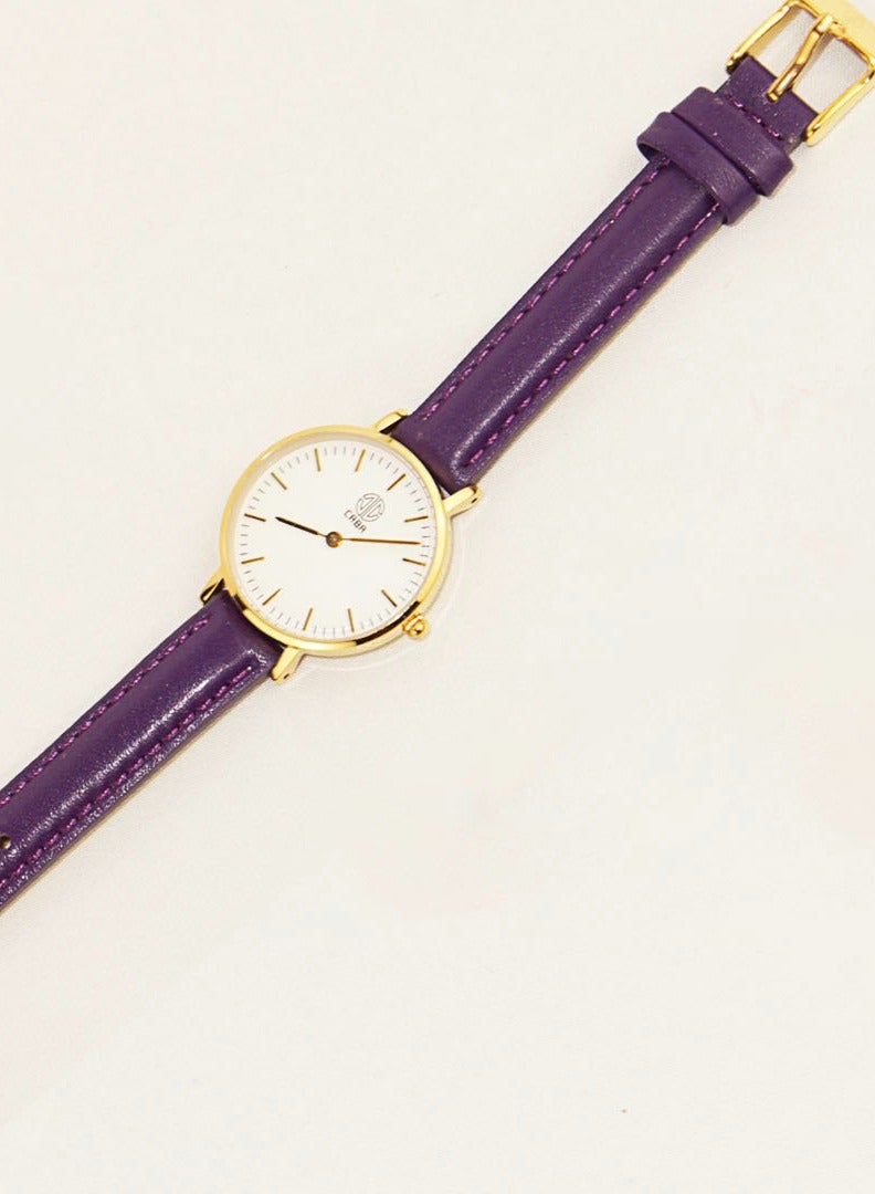 CABA Women's Watch, Classic Design, Luxury Leather Watch Strap, Waterproof, Purple - 3101190023247LG - Image 4